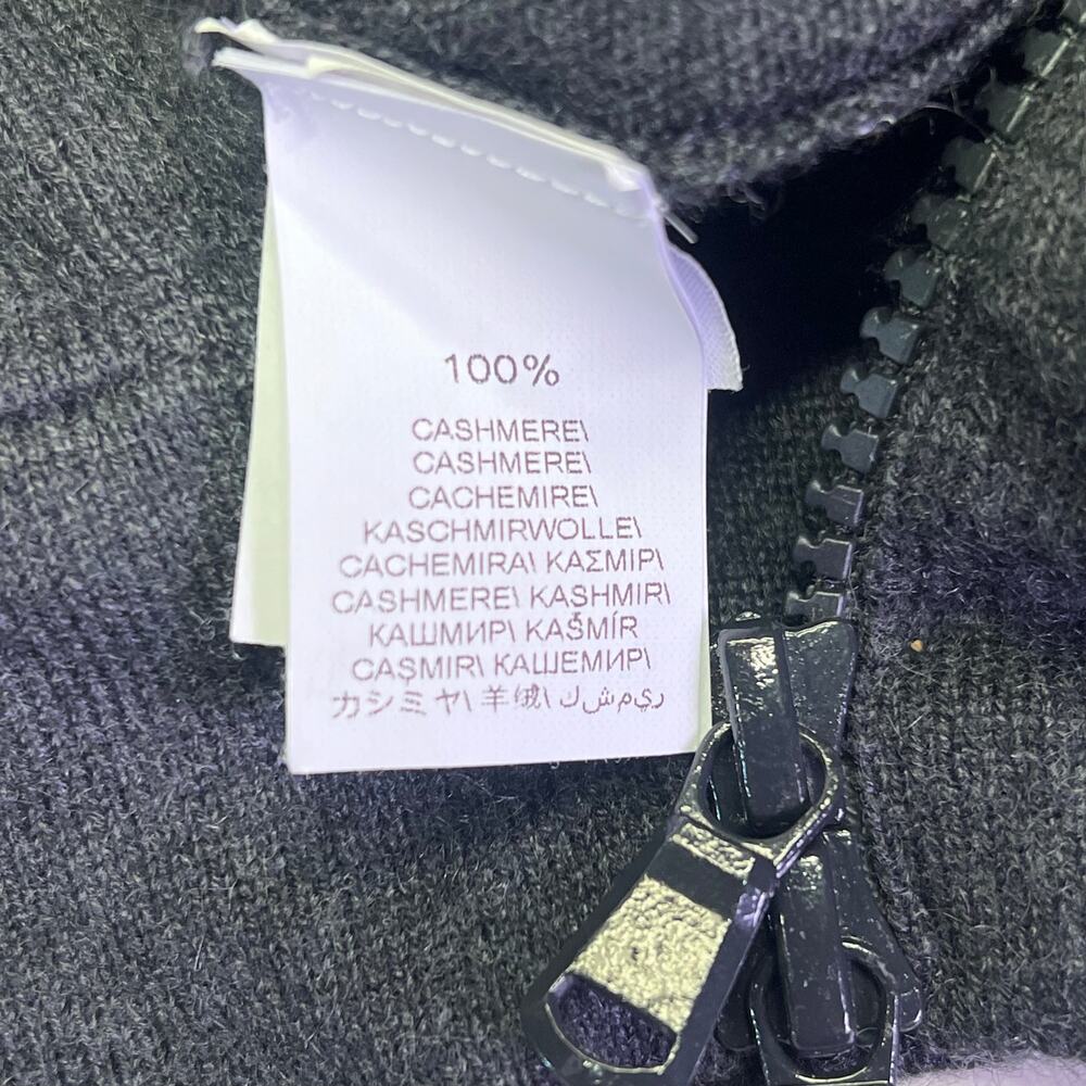BRUNELLO CUCINELLI Mid Sleeve Cashmere Sweater Flower Detail Women's Sz L Gray - Picture 10 of 10